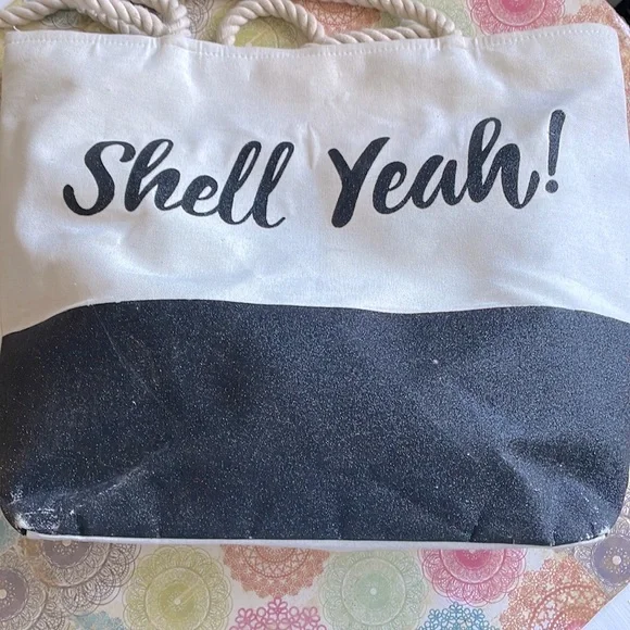 Canvas “Shell Yeah” Beach Tote - Picture 9 of 9